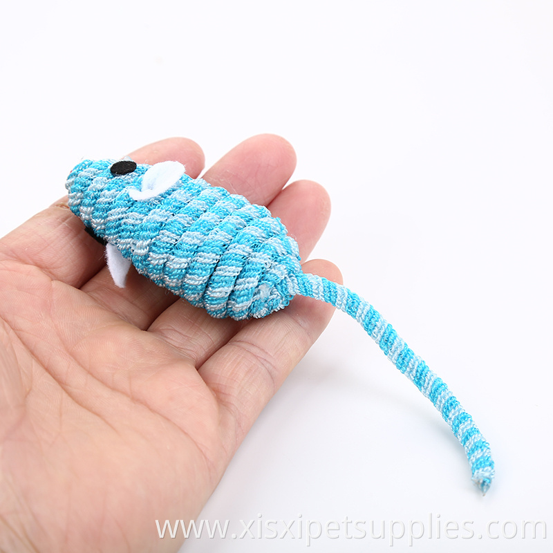 2019 wholesale colorful band mouse cat toy with rattle